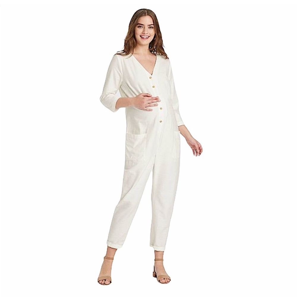 Nines by Hatch - White Jumpsuit Maternity